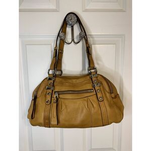 B.Makowsky Yellow Leather Shoulder Bag